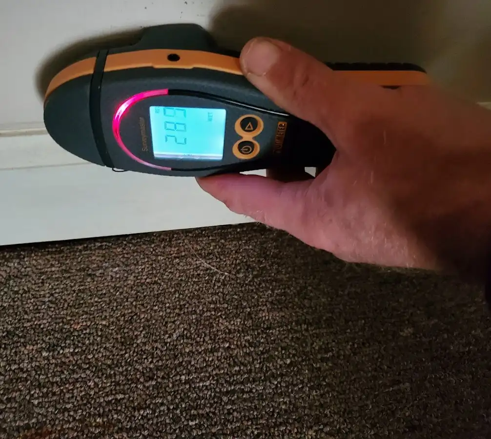 Moisture detection at baseboard during Sewage Cleanup & Sanitation in Cherry Hill